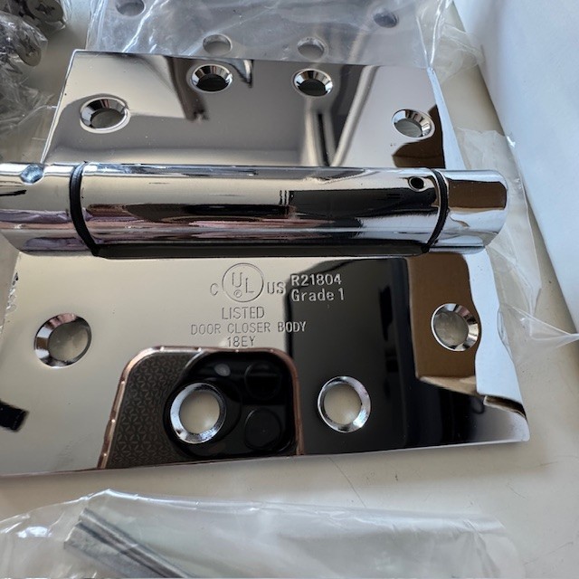 Doormarica Standard Weight Spring Hinge 4-1/2 x 4-1/2 in Chrome (2 Pack)