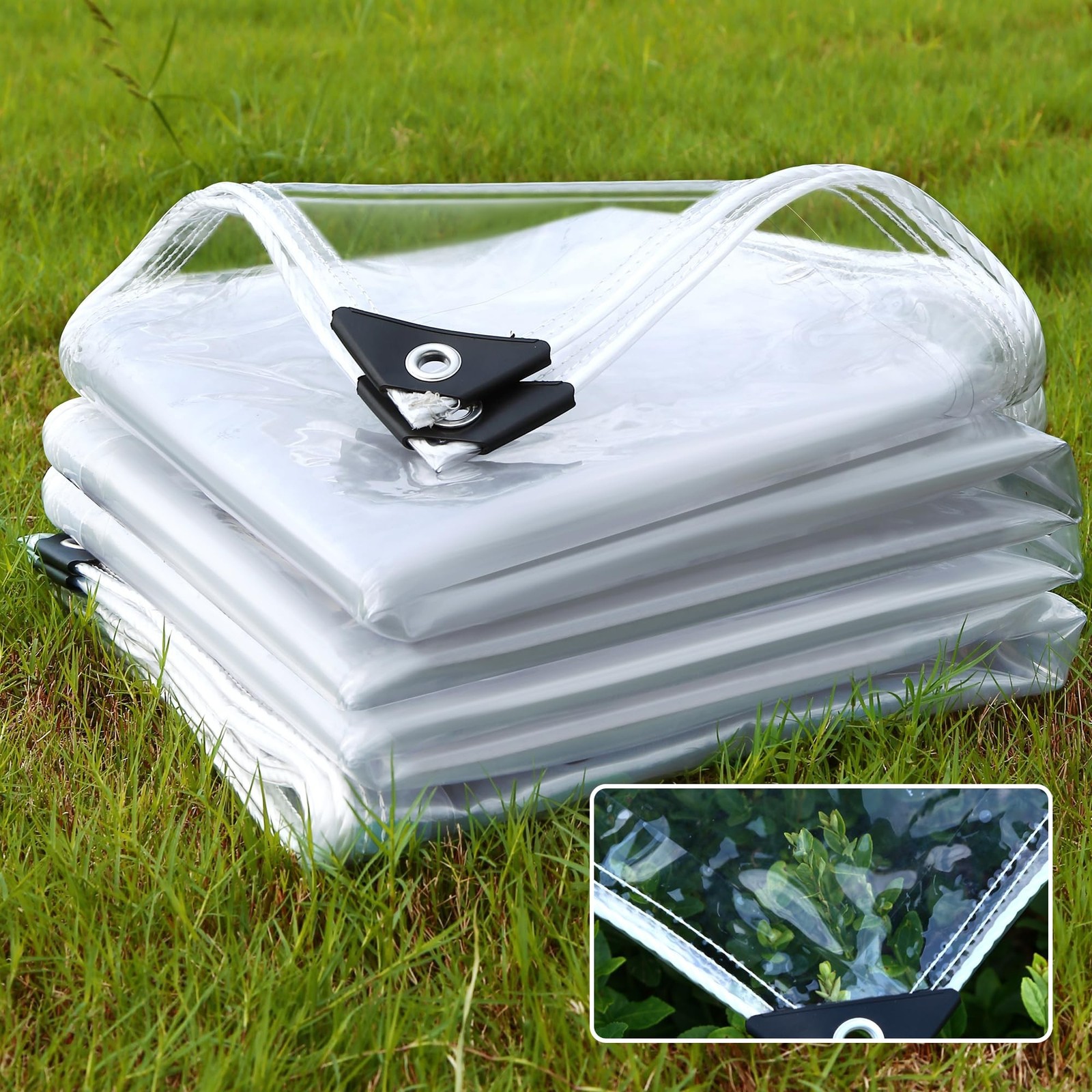 8’x12′ 22Mil Ultra Heavy Duty Clear Vinyl PVC Waterproof Tarps,UV Resistant S…