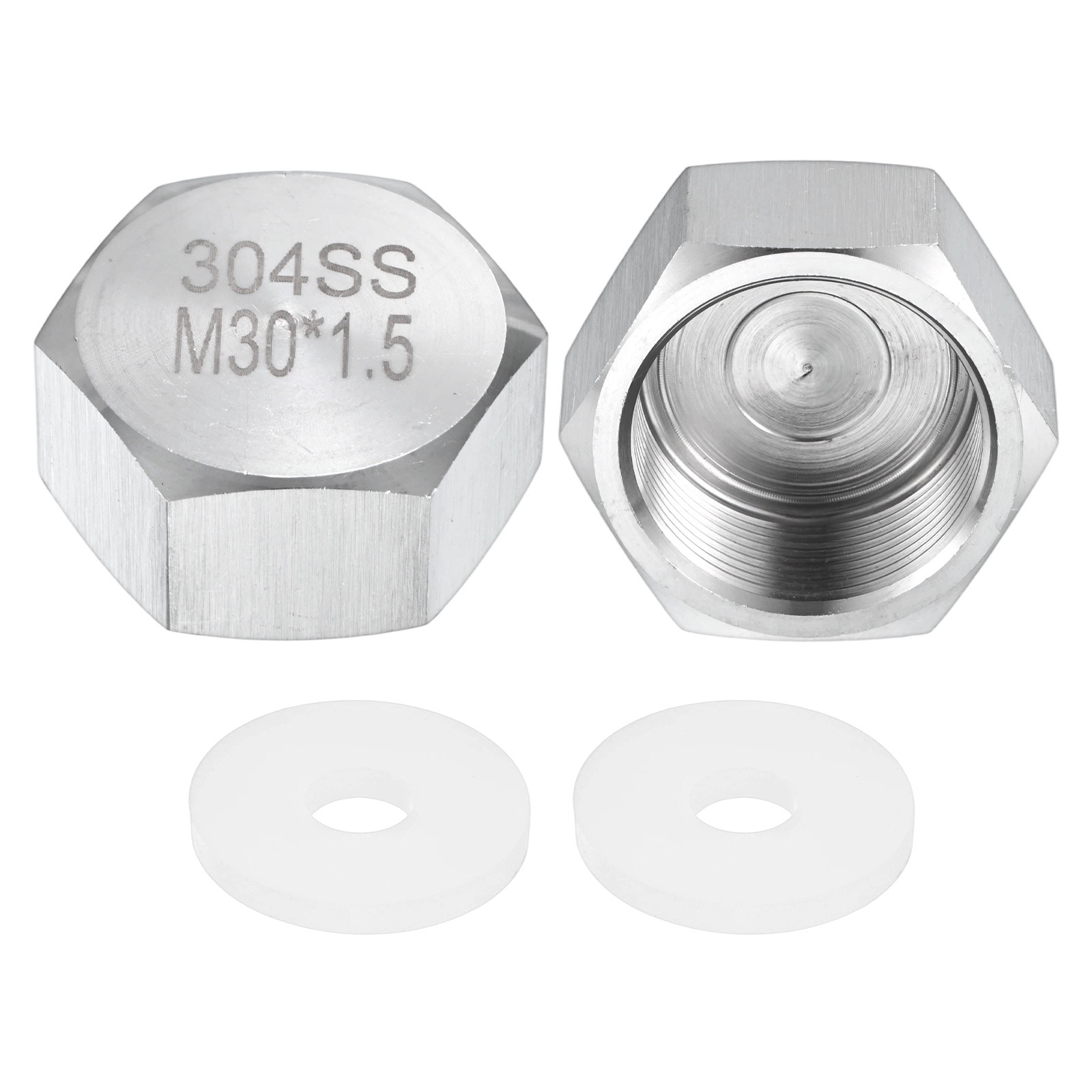 2-Pack Hex End Cap, M30*1.5 m Female Thread Pipe Fitting
