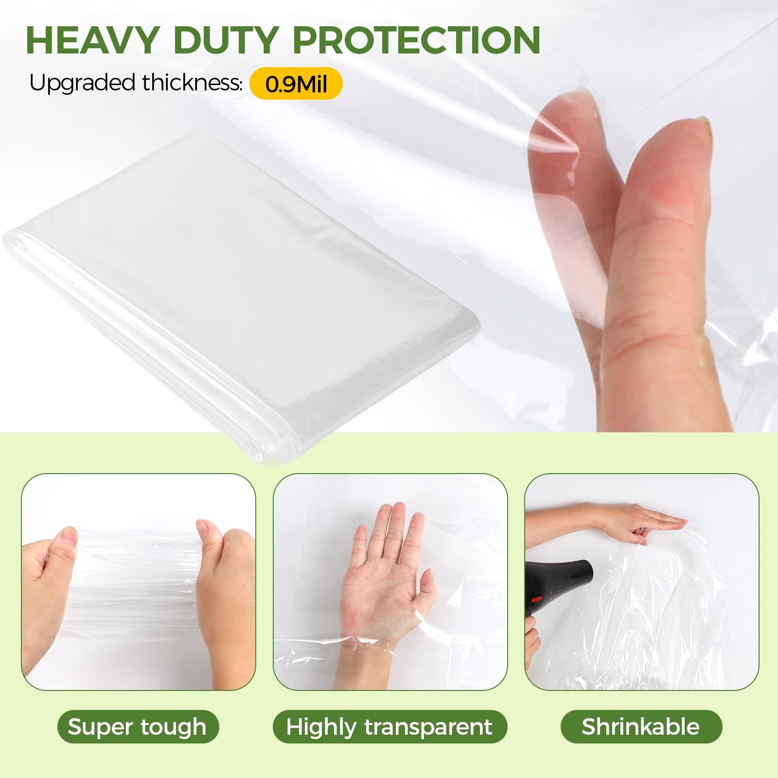 Window Insulation Kit, 0.9 Mil Window Insulation for Winter, Indoor Plastic W…