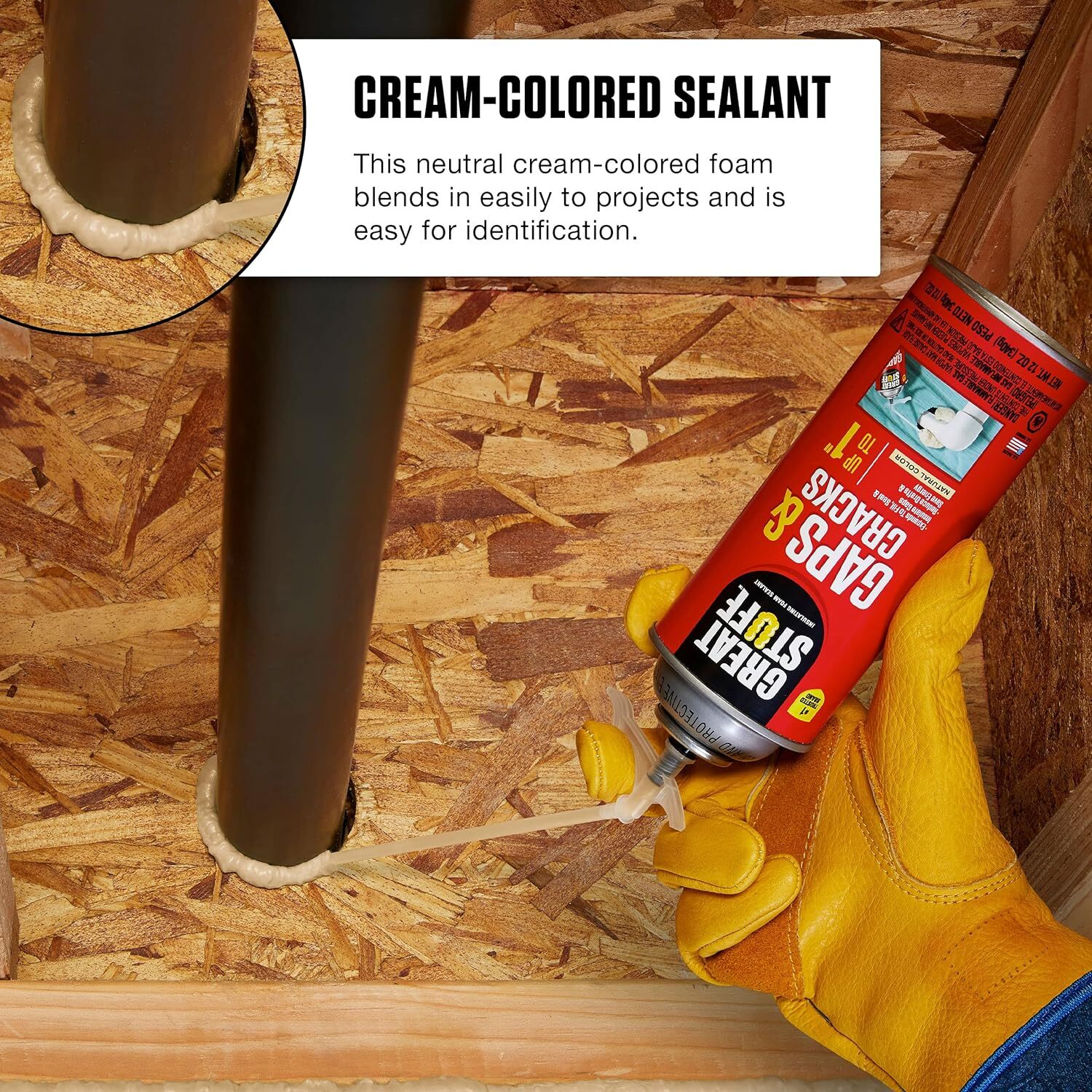 DDP 157911 Great Stuff Gaps & Cracks Foam Sealant, Minimal Expanding, 20-oz.
