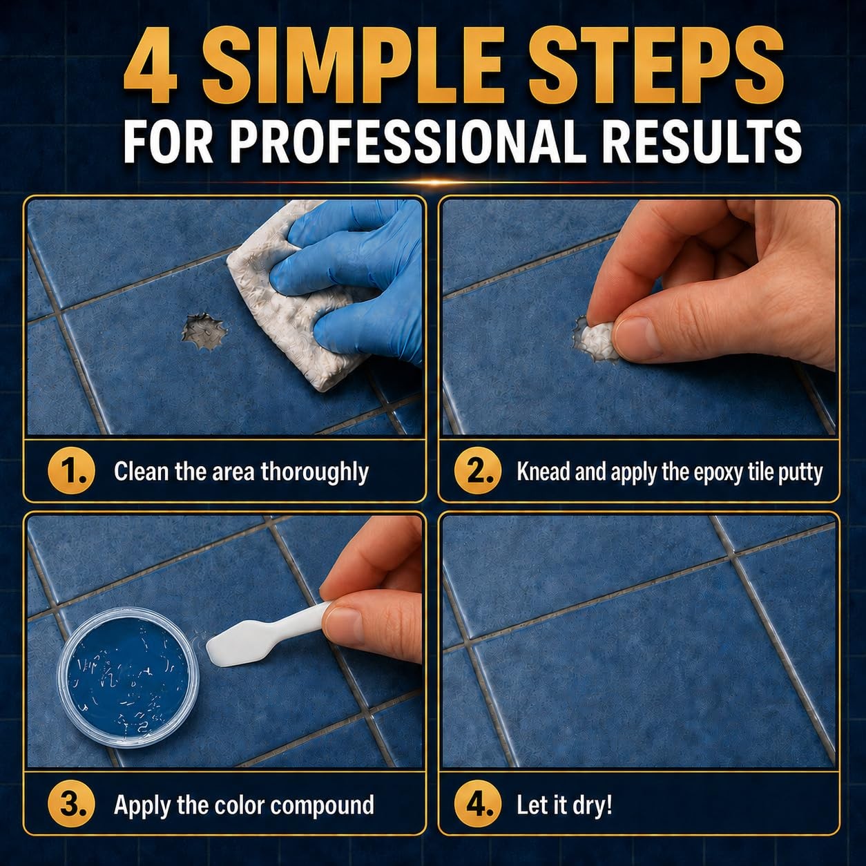 Tile Repair Kit | Ceramic Tile Repair kit for Cracks, Chips & Scratches on Ba…