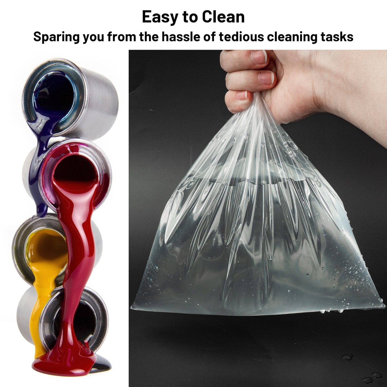 50 Pcs Paint Sprayer Liners Bags, Transparent Cup Plastic transparent