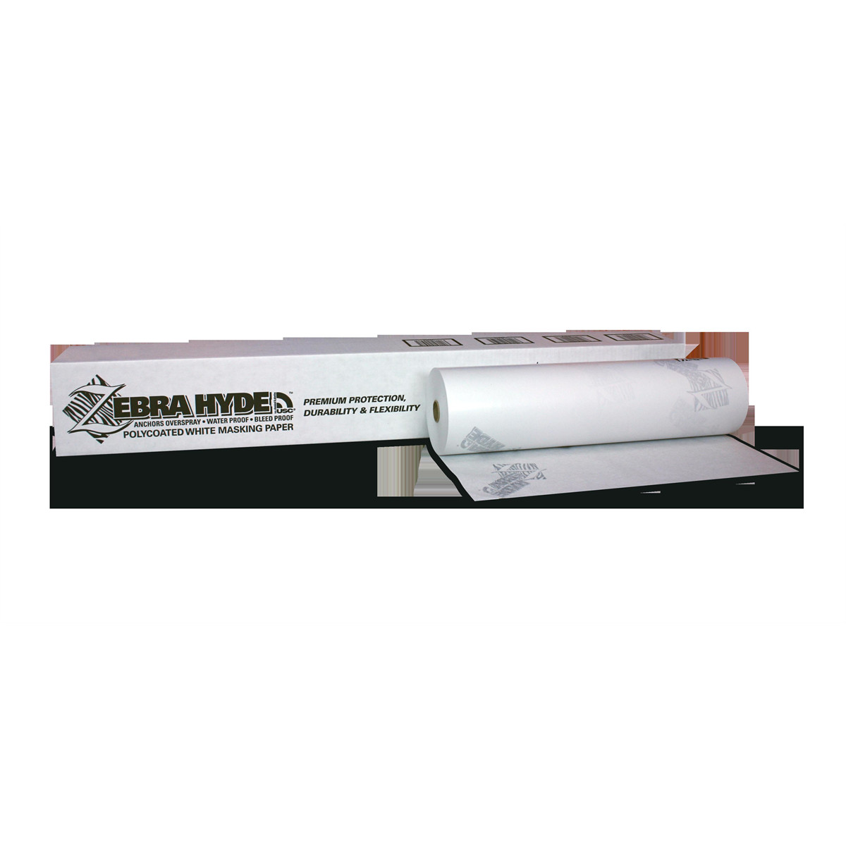 US Chemical Zebra Hyde 39018 Premium Masking Paper, 18 in W x 738 ft L, White U