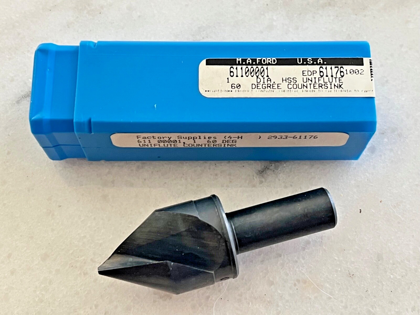 1 new M.A. FORD 61100001 / #61176, 1″ Dia. HSS UNIFLUTE, 60° Countersink, USA