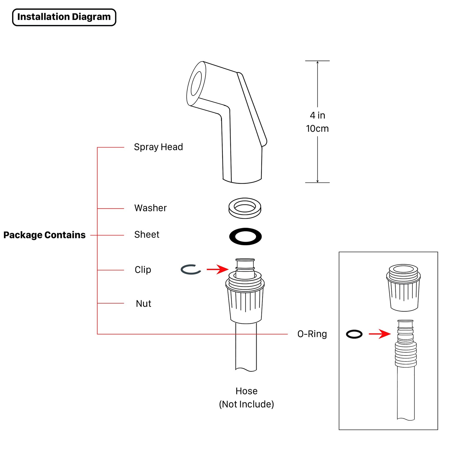 Awelife Universal Fit Sink Spray Attachment, Kitchen Side Sprayer Chrome