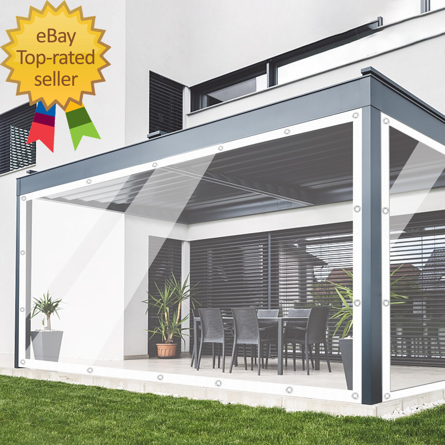 Clear Tarp 8′ X 12′ 15 OZ Clear Vinyl PVC Tarp Waterproof Tarpaulin 100%