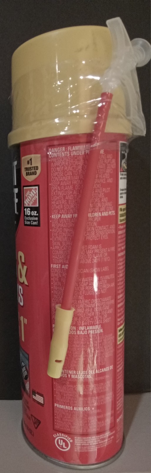 Great Stuff Gaps & Cracks Filler Foam Insulation For Up To 1″ 16 oz New
