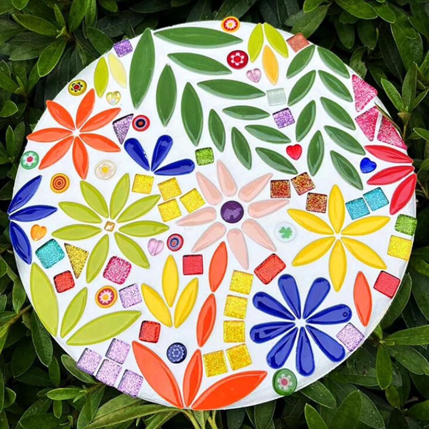 Btmiey 1.1Lb Water Drop Petal Leaves Ceramic Mosaic Tiles For Diy