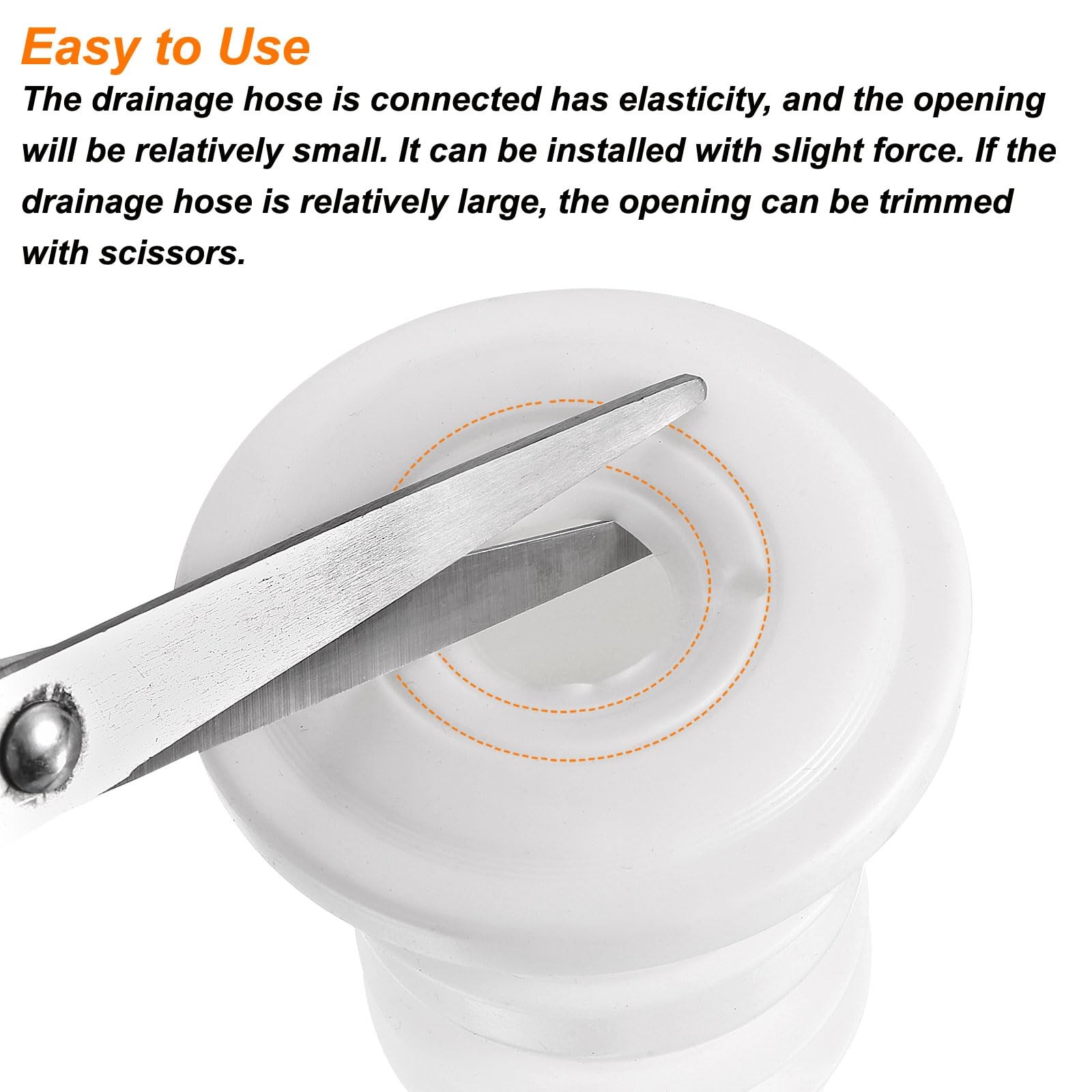 uxcell Drain Pipe Seal Ring, Silicone, White, Anti-Odor Floor White