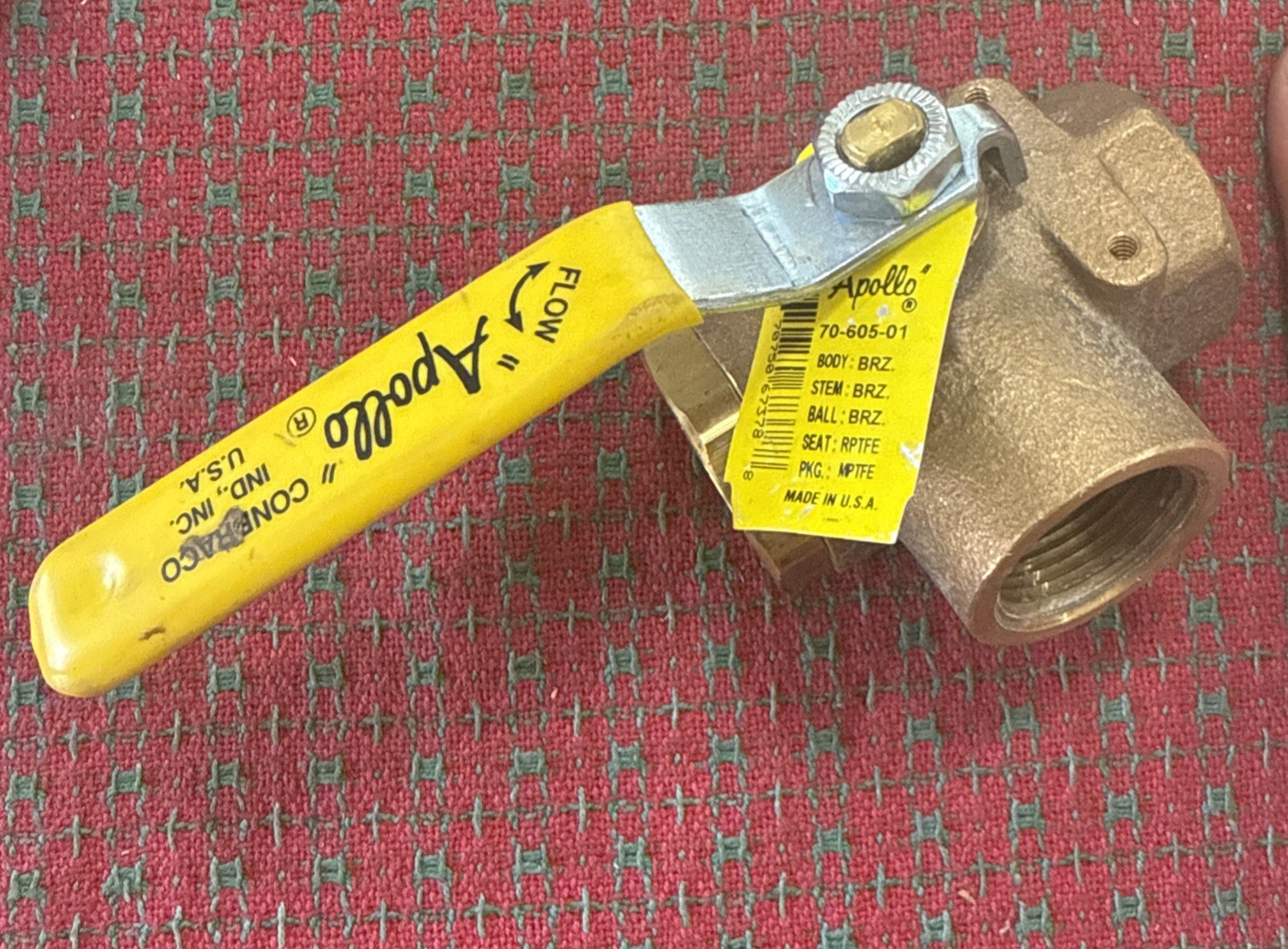 Apollo Valves Manual 3-Way Ball Valve, 1″ Bronze 7060501 70-605-01 🇺🇸 NOS