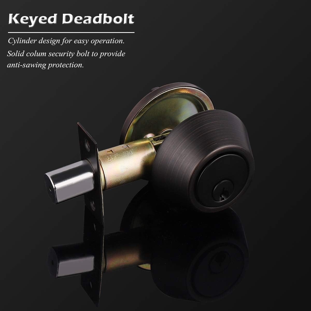 Gobrico 3 Keyed Alike Double Cylinder Deadbolts, 3 Pack, Oil Rubbed Bronze