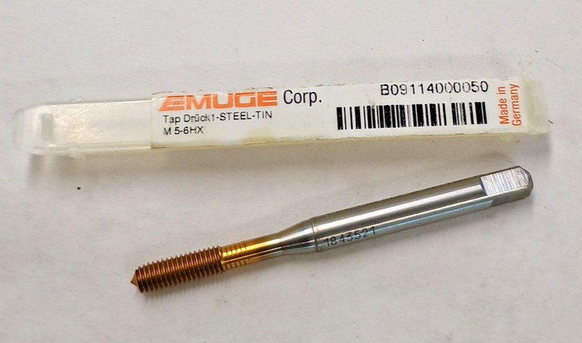M 5 x 0.8 MM Thread Forming Bottom Tap M5-6 HX REK.1 Druck-S Emuge Tin