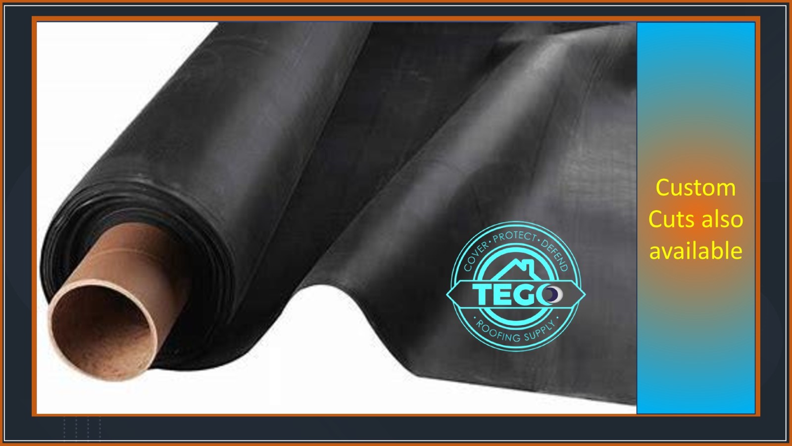 30′ x 12′ BLACK 45 MIL EPDM RUBBER ROOFING