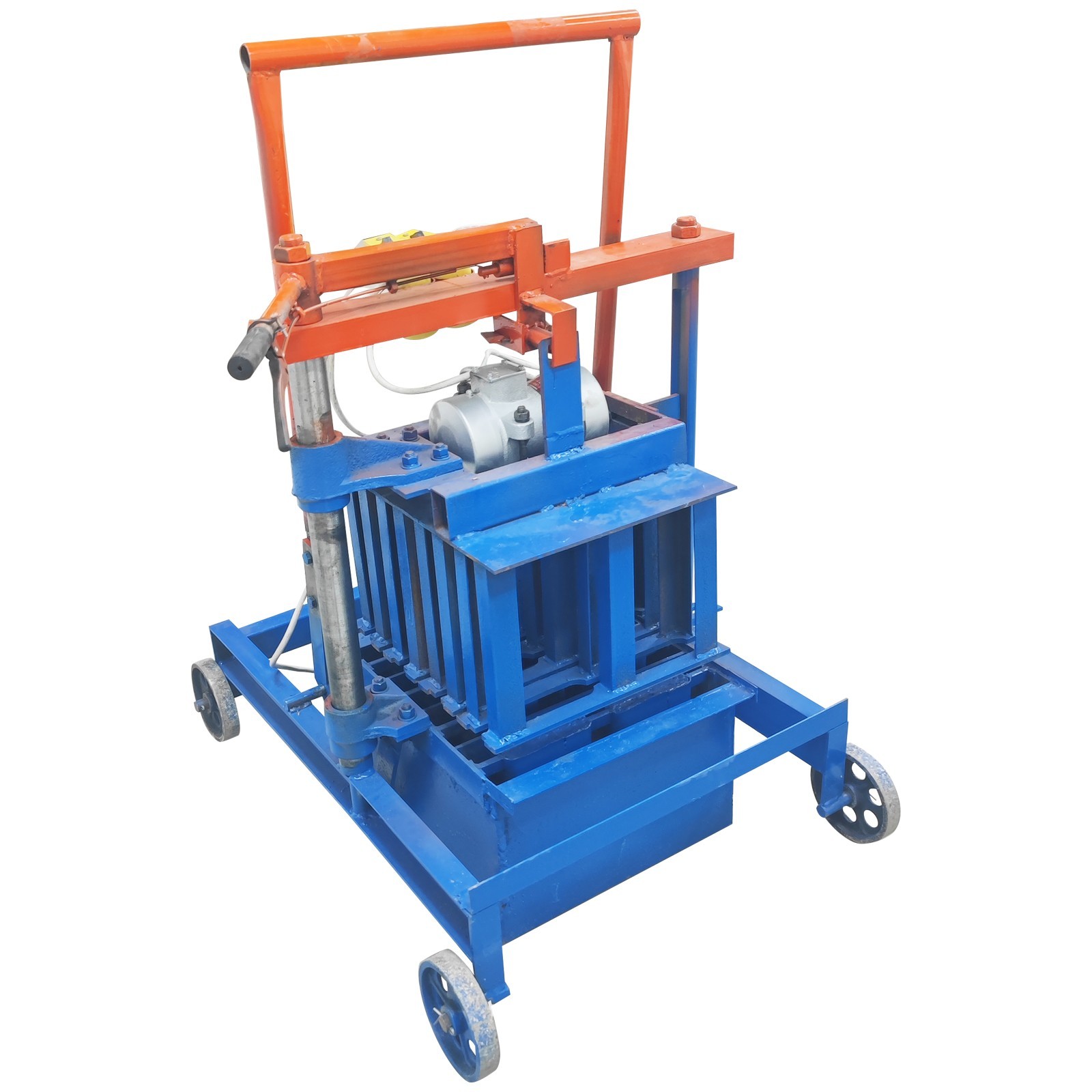 220V Hand-propelled Soil Block Maker 4pcs/time H4 Hollow Brick Molding Machine