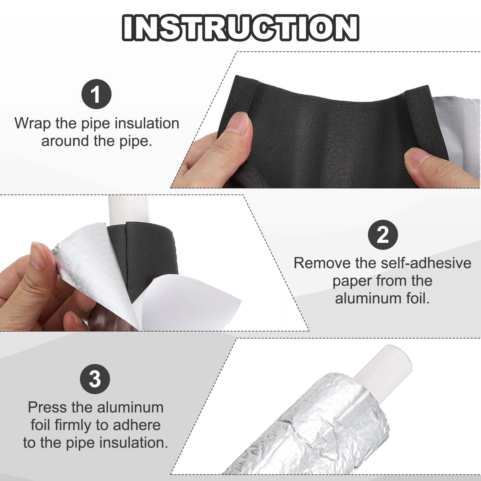 Pipe Insulation Foam Tube 3.3FT Length 3.5″(89mm) ID x 5cm Thickness