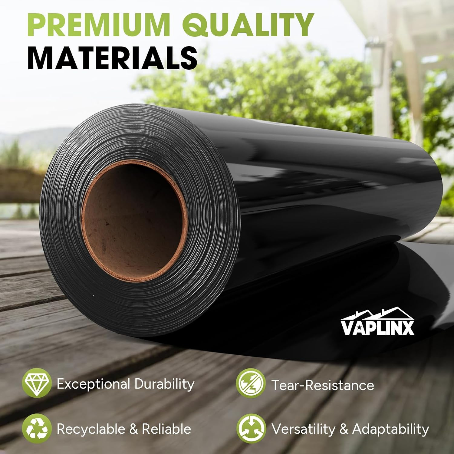 10 Mil Black Plastic Sheeting 5X100 FT – Heavy Duty Polyethylene Plastic Rolls f