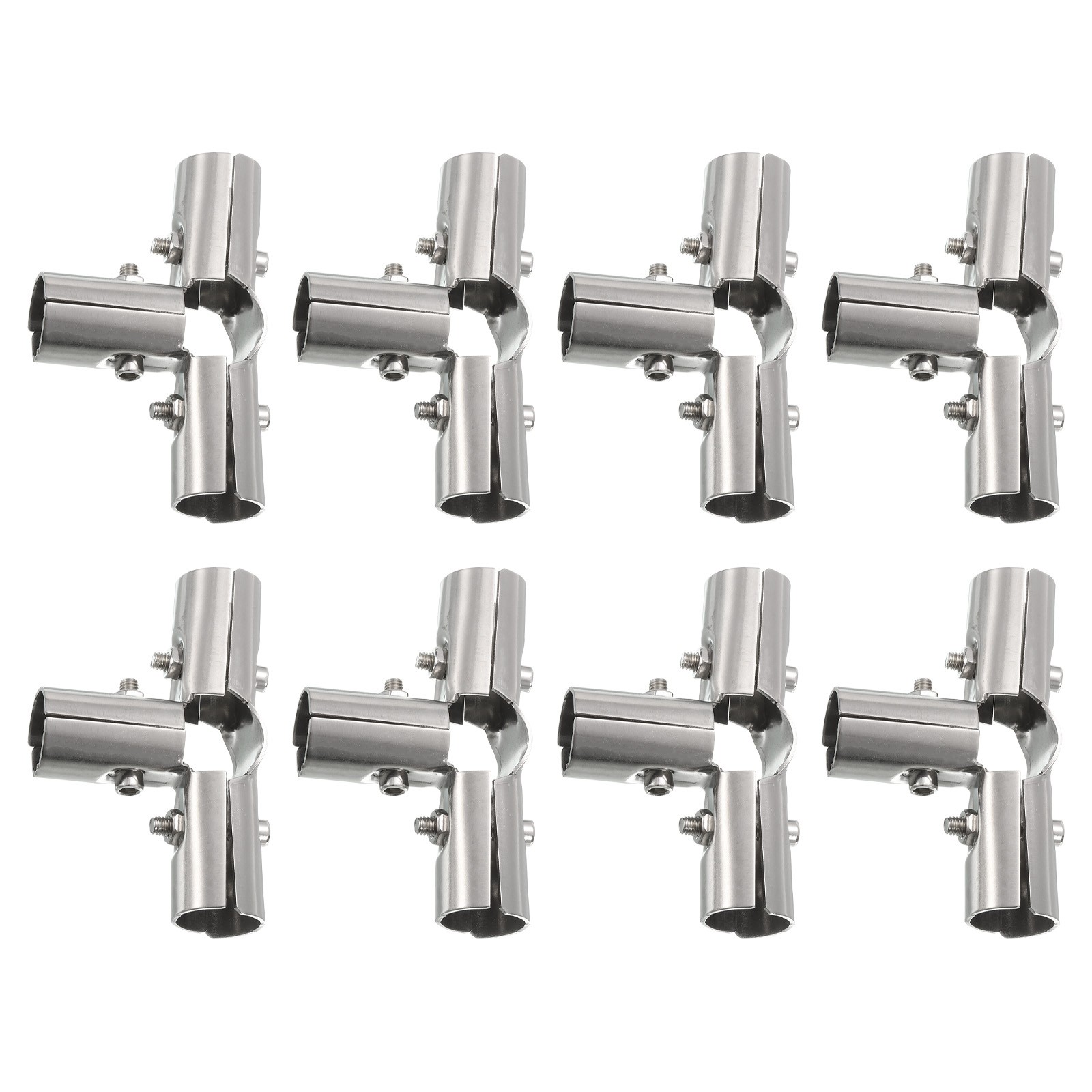 4 Way Structural Pipe Connector 8pcs Chain Link Fence Clamp, Fit OD 25mm