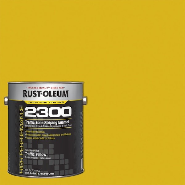 Rust-Oleum 2348402 Traffic Zone Striping Paint, 1 Gal., Yellow, Water -Based
