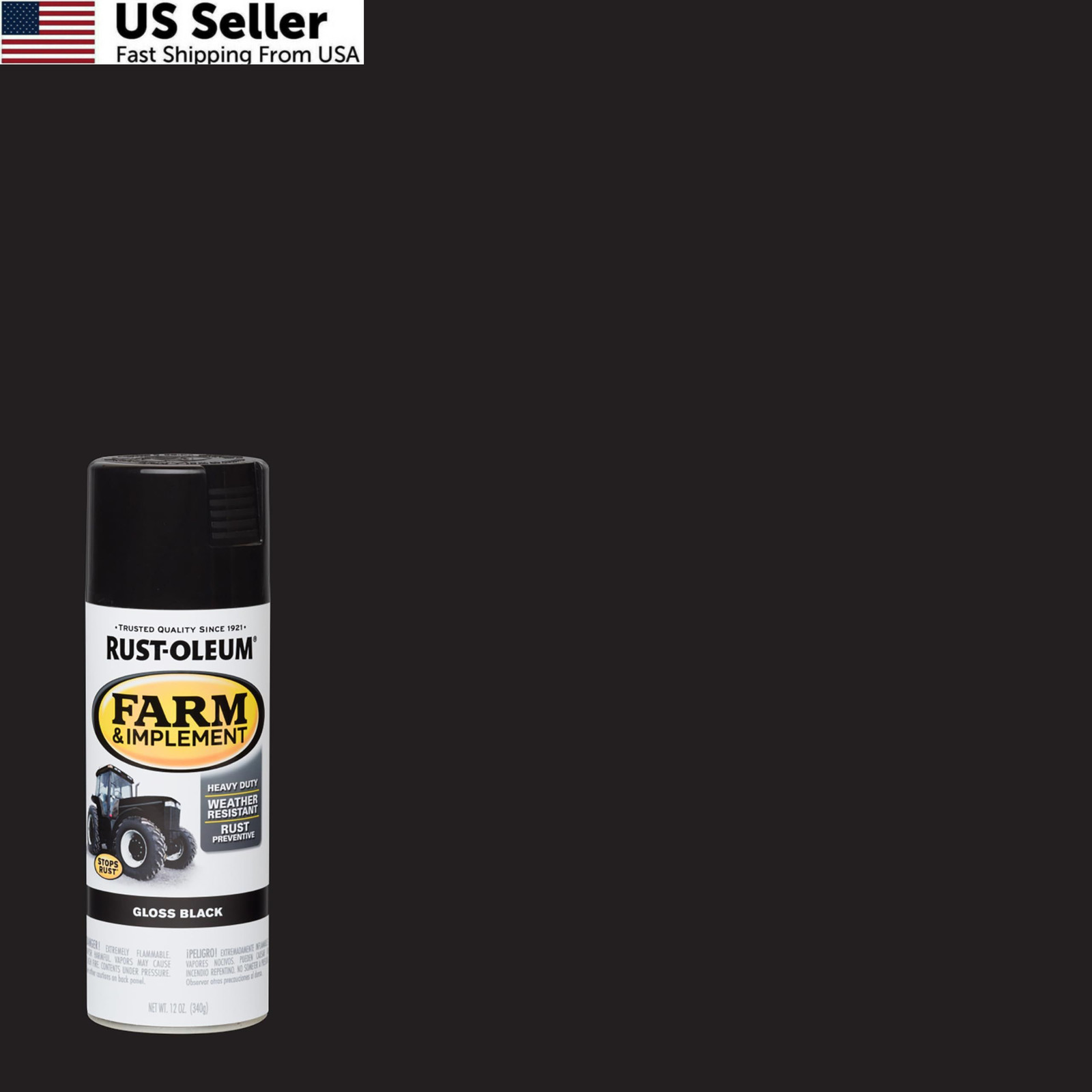 6-Pack Rust-Oleum Farm & Implement Spray Paint 12oz Gloss Black Tractor Coating