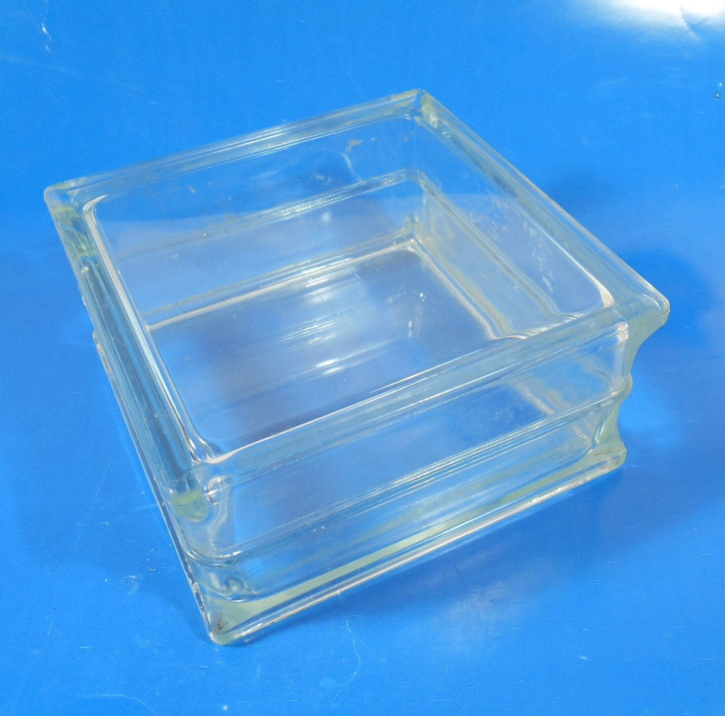 Vintage Clear Glass Block Architectural 7.75″ Square Reclaim