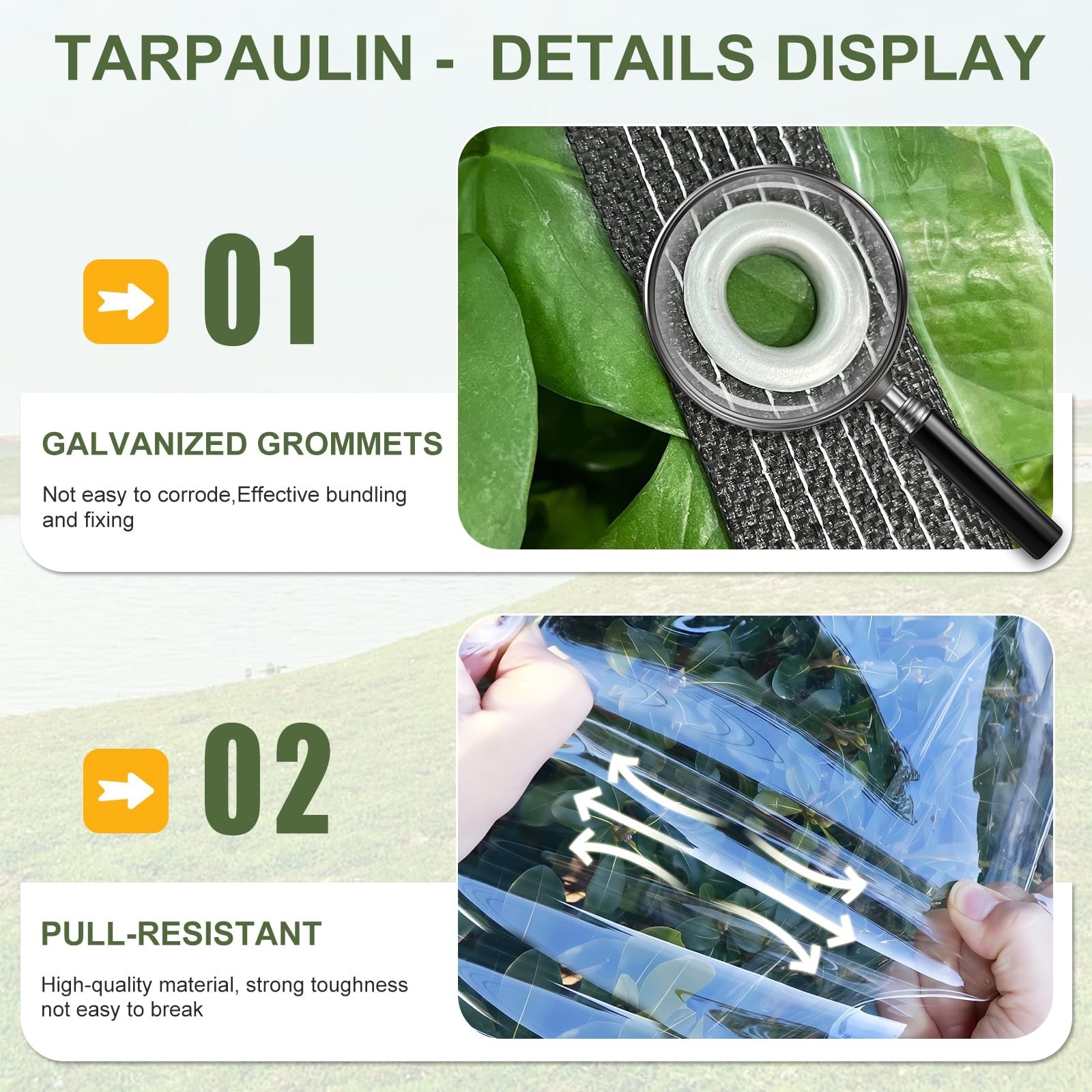 Clear Tarp with Grommets 6x12ft Clear Tarps Heavy Duty Waterproof 14 Mil Thic…
