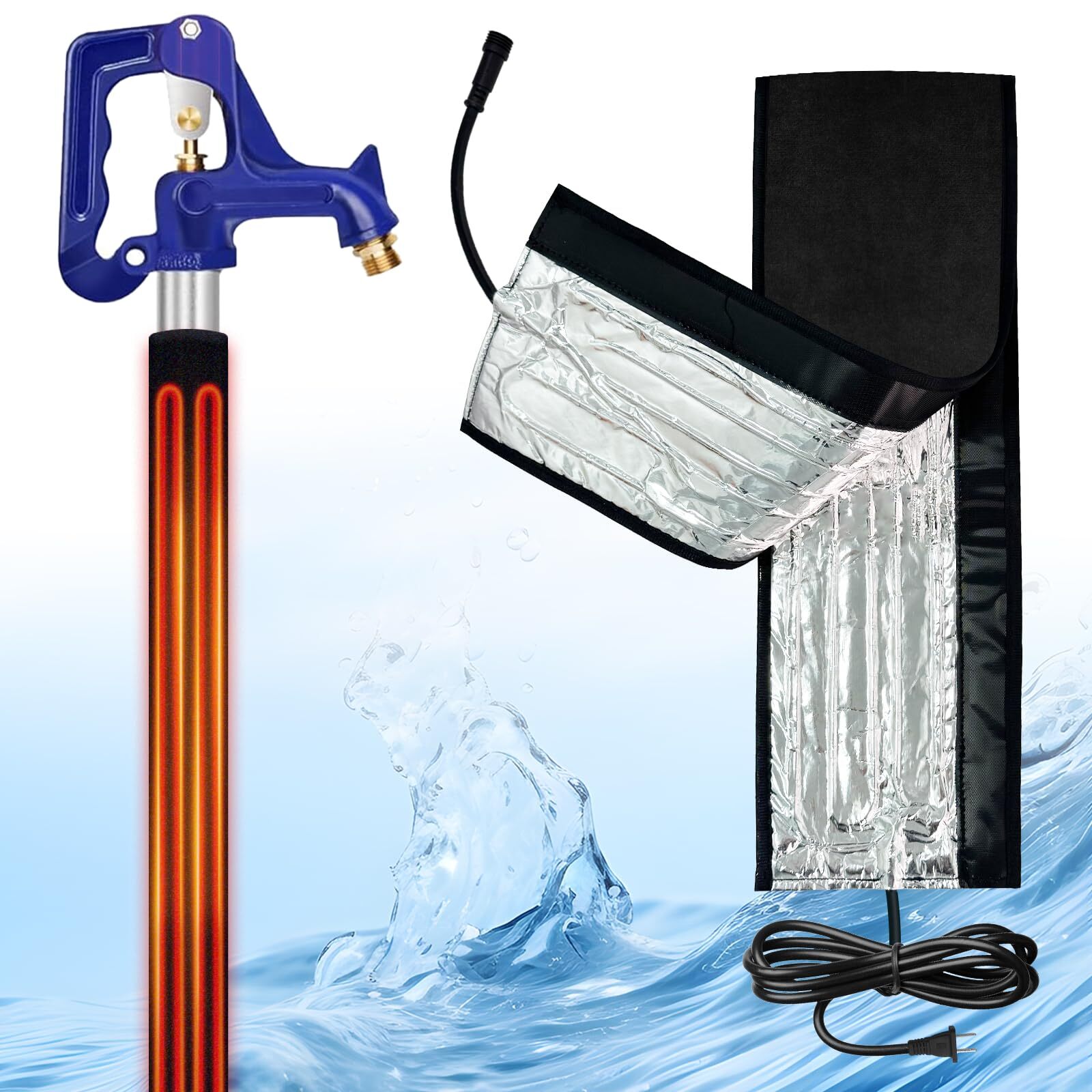6 Ft 110 V~120 V Stickable Waterproof Pipe Heat Tape Blanket With 6 Ft Power Cor