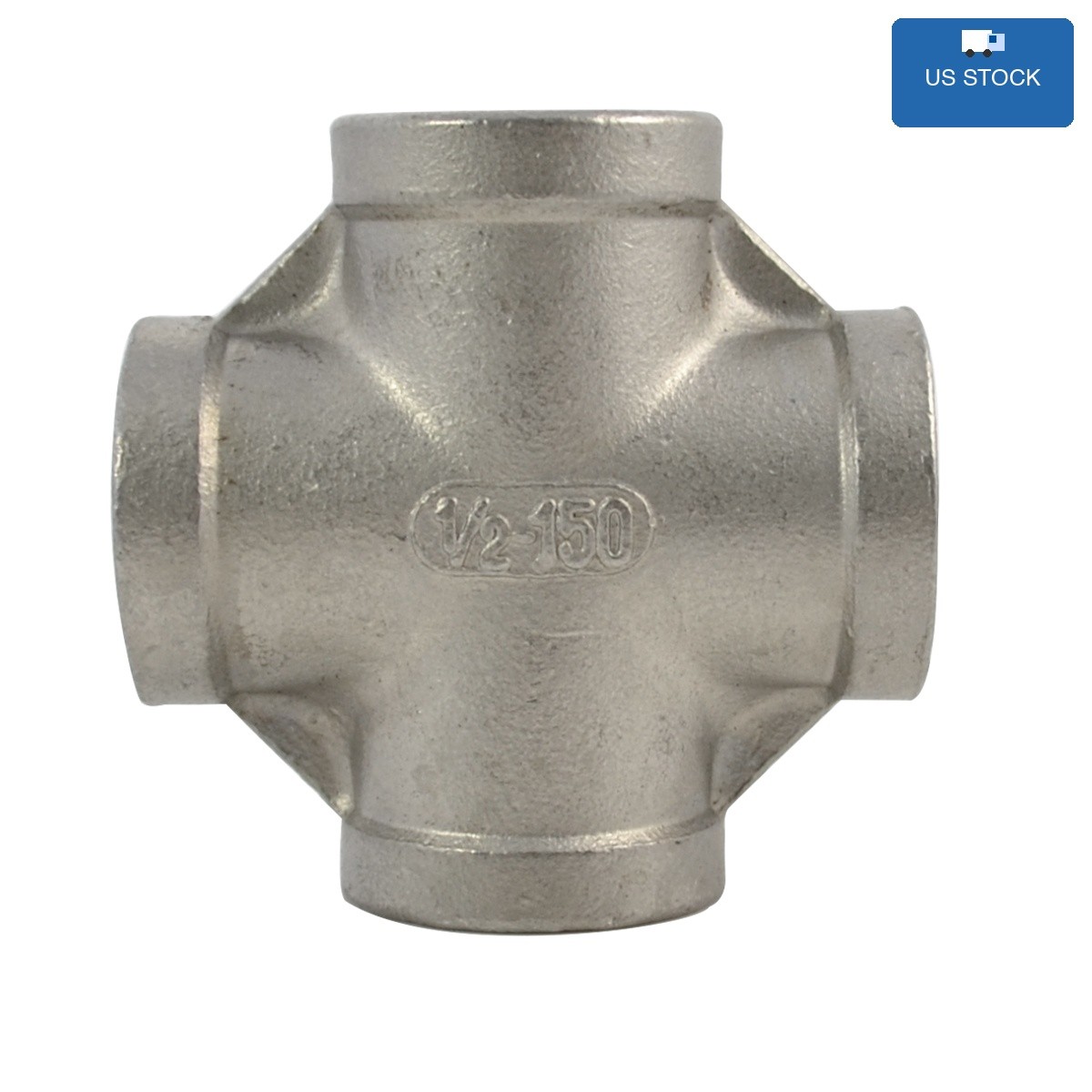 1/2“ 1/2 inch NPT Thread 4 Way Cross Coupling Connector SS 304 Pipe US SHIPPING