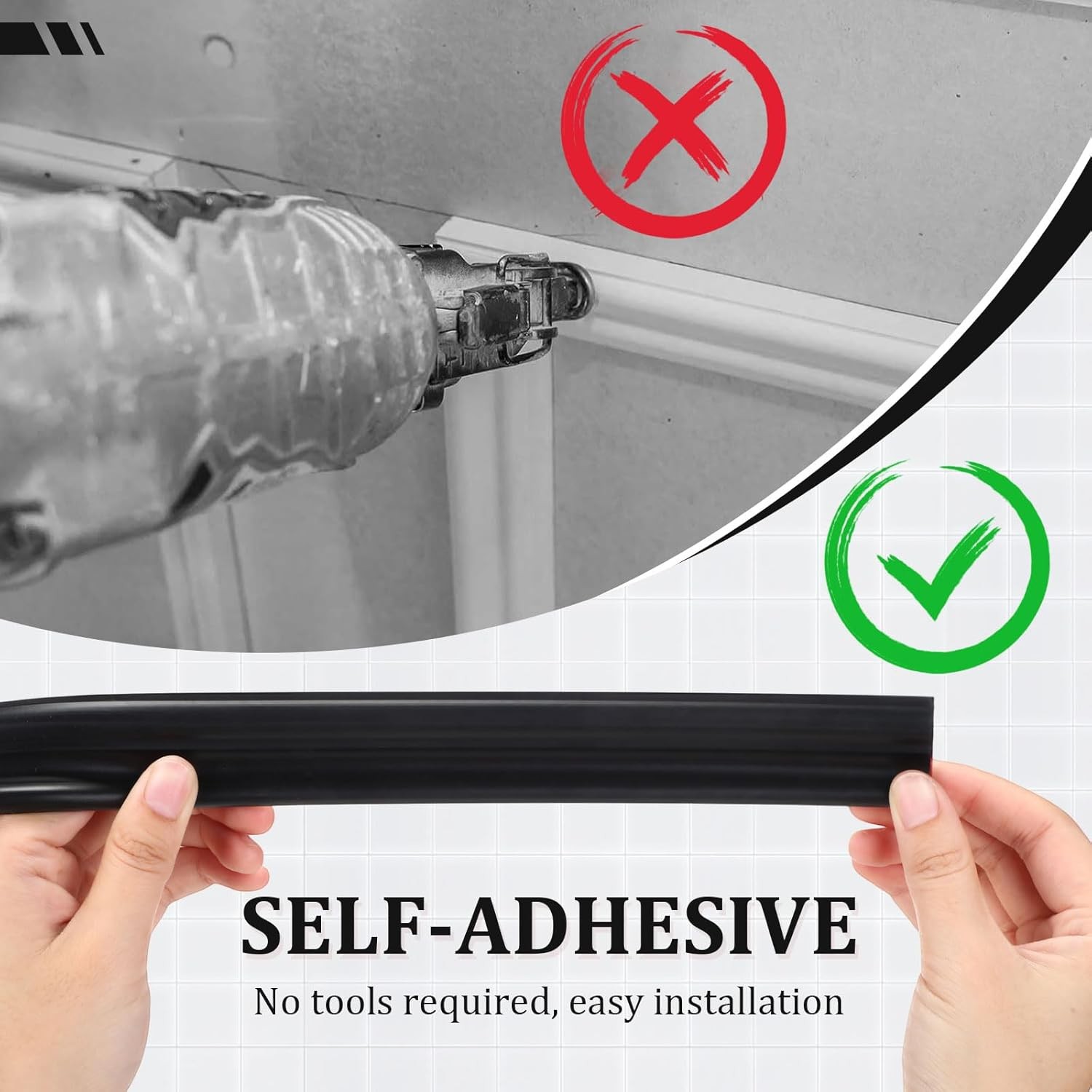 32.8ft Black Self Adhesive Molding Trim for Wall Mirror Baseboard