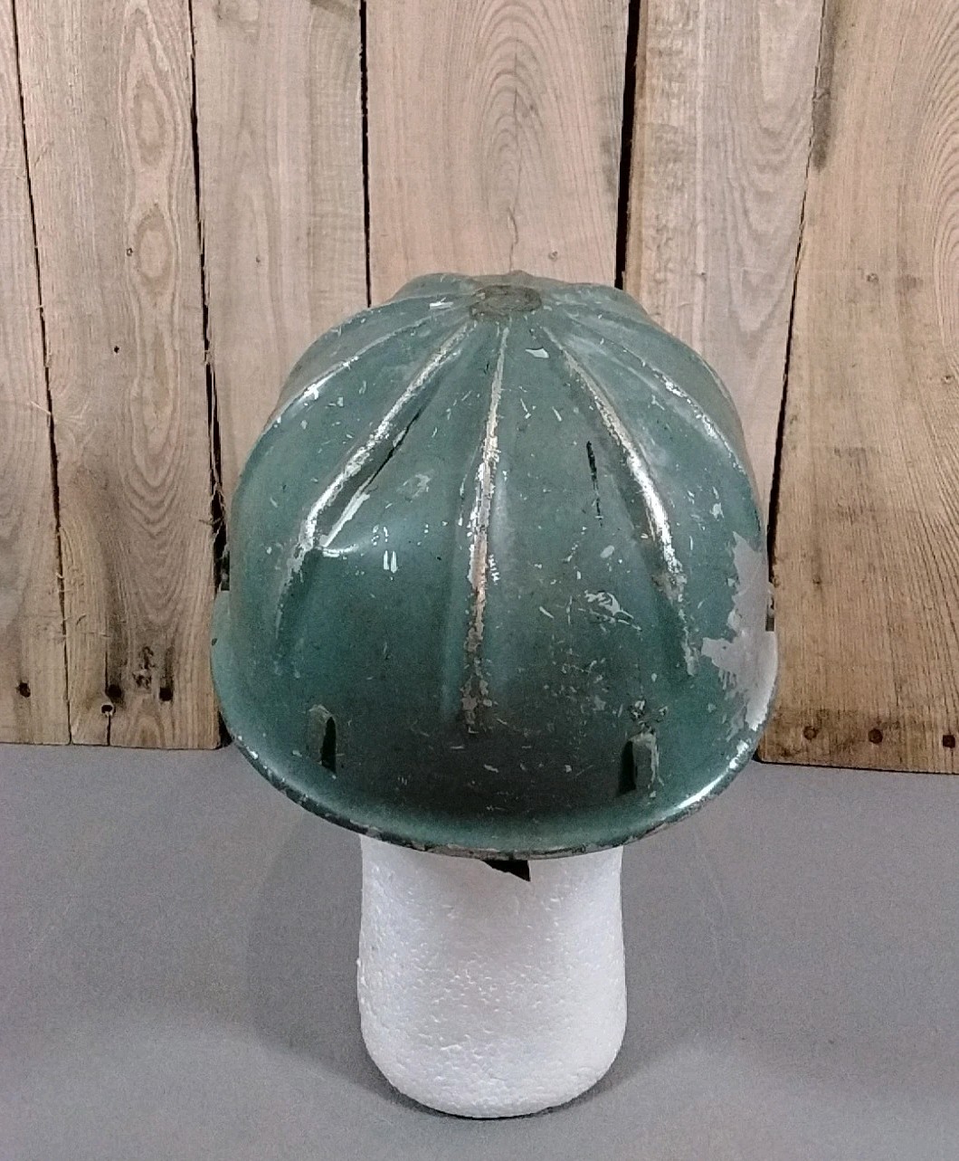 Vintage Aluminum Hard Hat Helmet Painted With Suspension