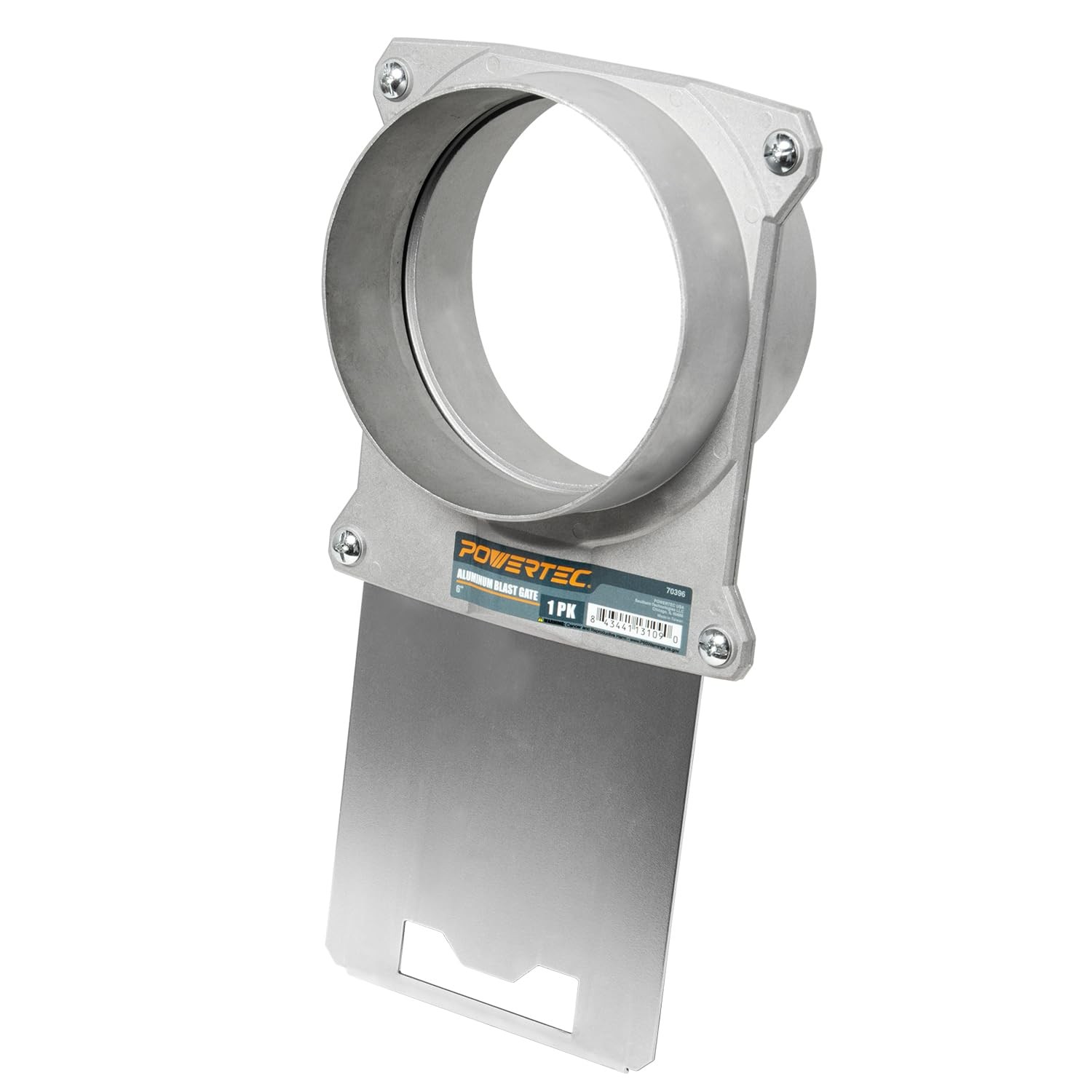 6 inch Aluminum Blast Gate with Anti Clog and Air Leak Seal for Dust Collector