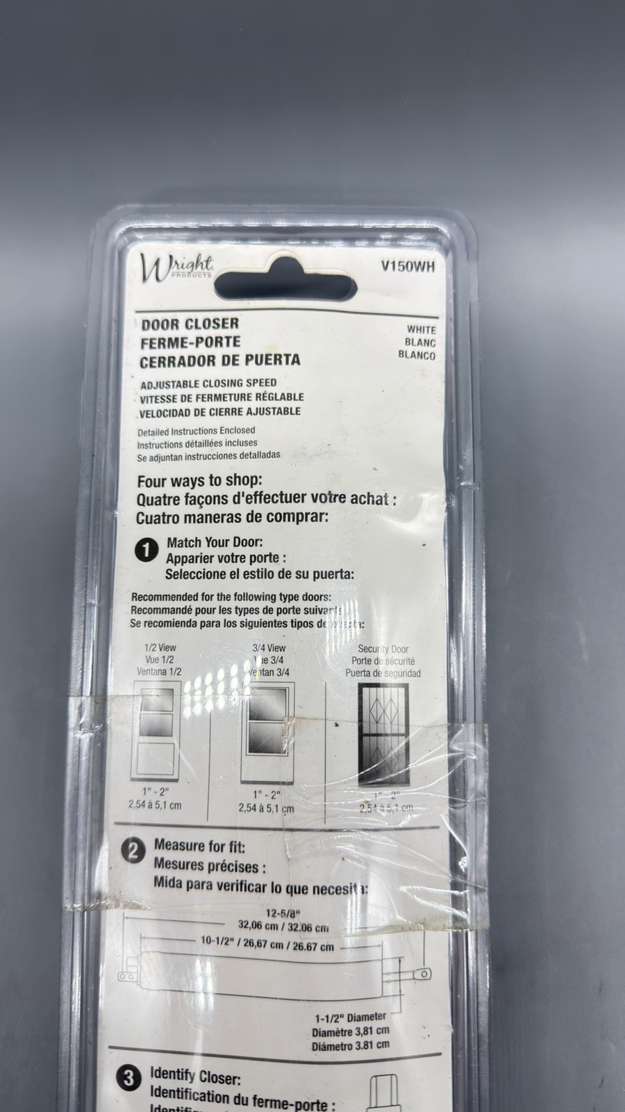 Wright Products Heavy Duty Pneumatic Screen & Storm Door Closer White V150WH