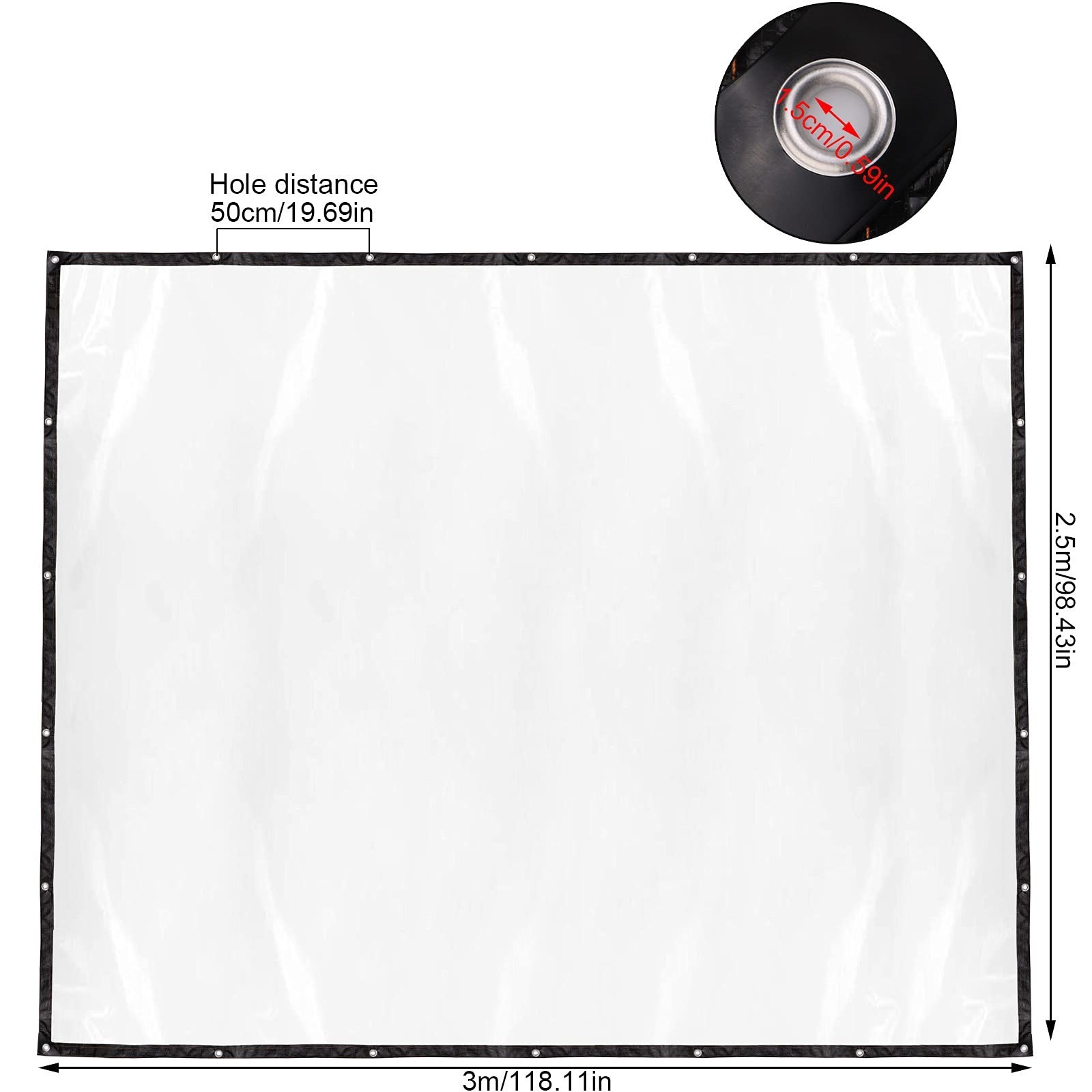 Lrnn Clear Waterproof Cover Tarp 10 x 8 ft Plastic Tarps Heavy Duty with Grom…
