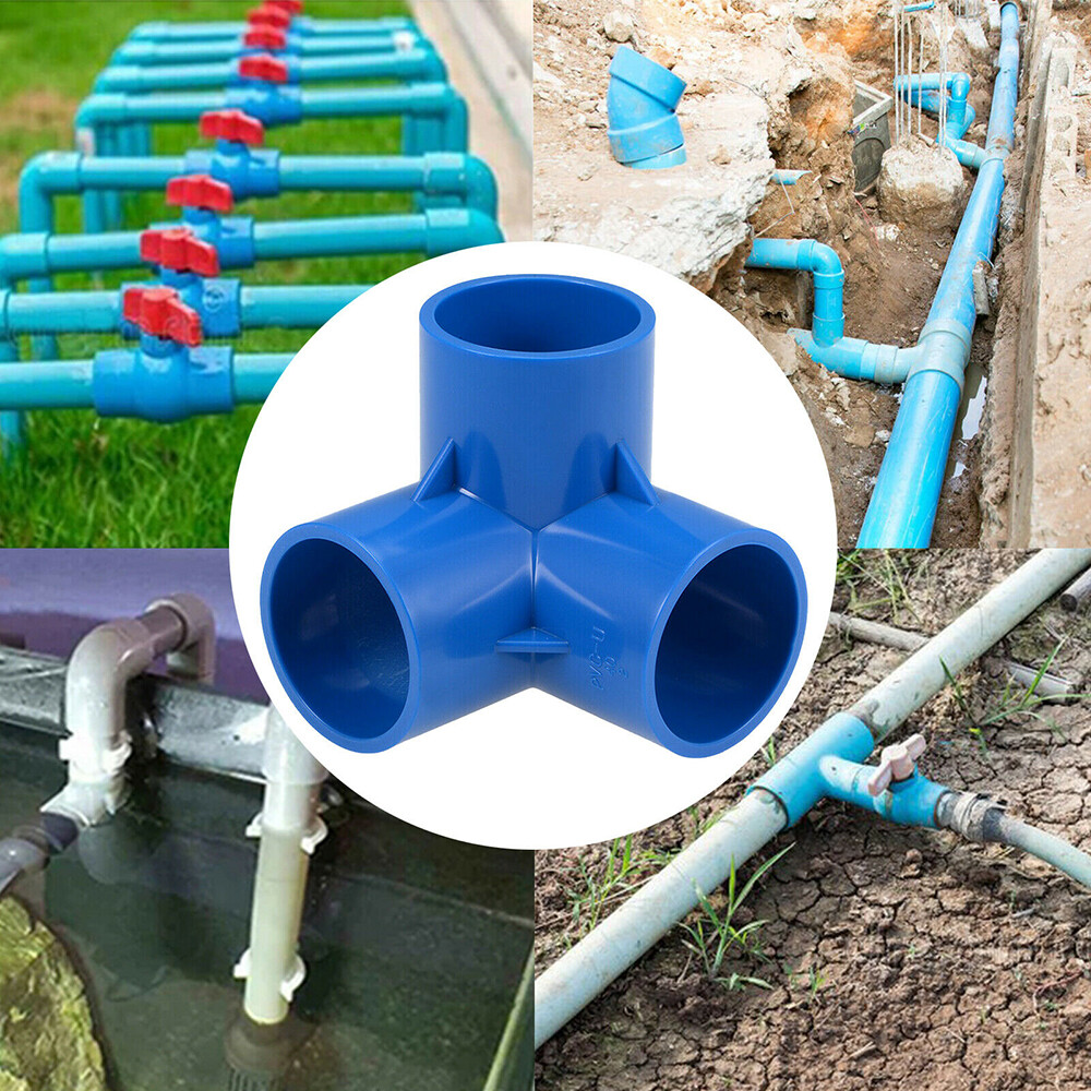 20/25/32/40/50mm PVC 3-Way Elbow Socket Coupling Pipe Fitting White/Blue/Grey