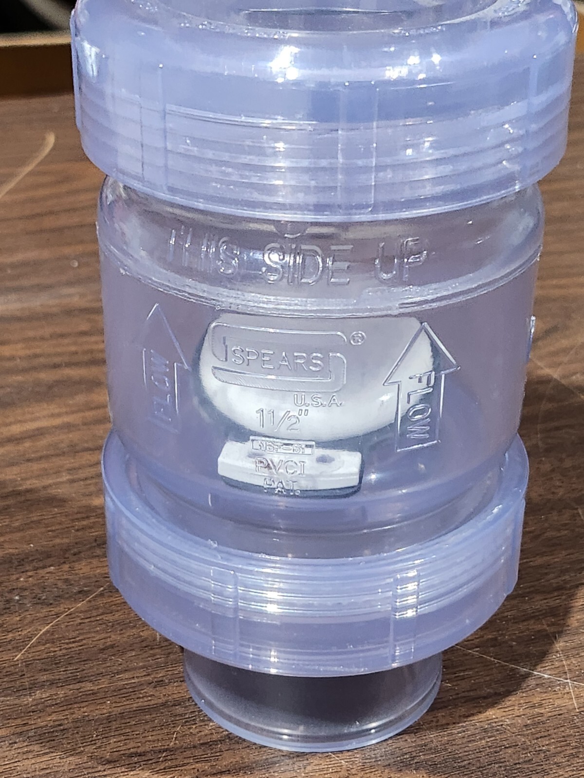 Spears S1720C15 Clear PVC Utility Swing Check Valve SxS