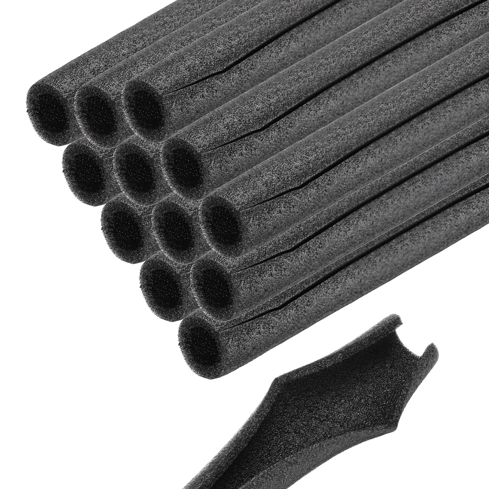12pcs Pipe Insulation Foam Tube 1-1/16″ ID x 1.65″ OD 3.3ft Heat Preservation