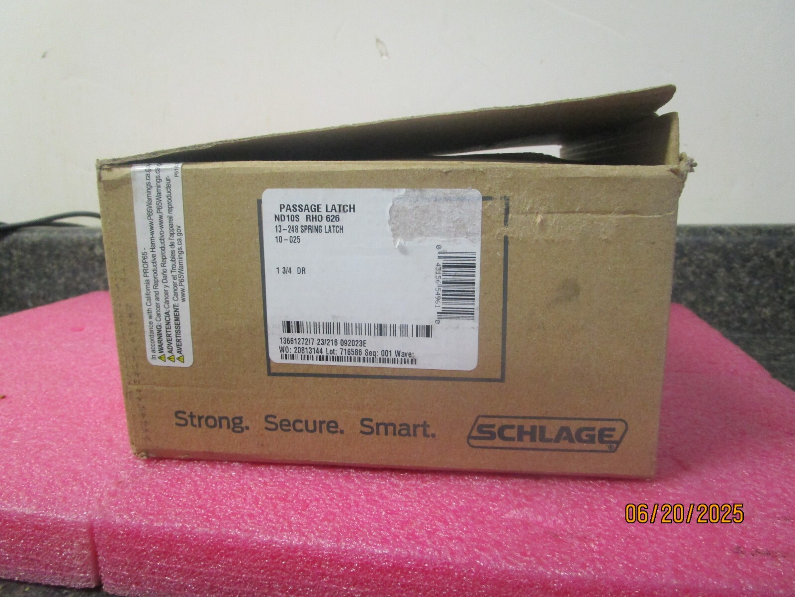 NEW! Schlage Passage Latch ND10S RHO 626 13-248 Spring Latch 1 3/4″ DR 10-025