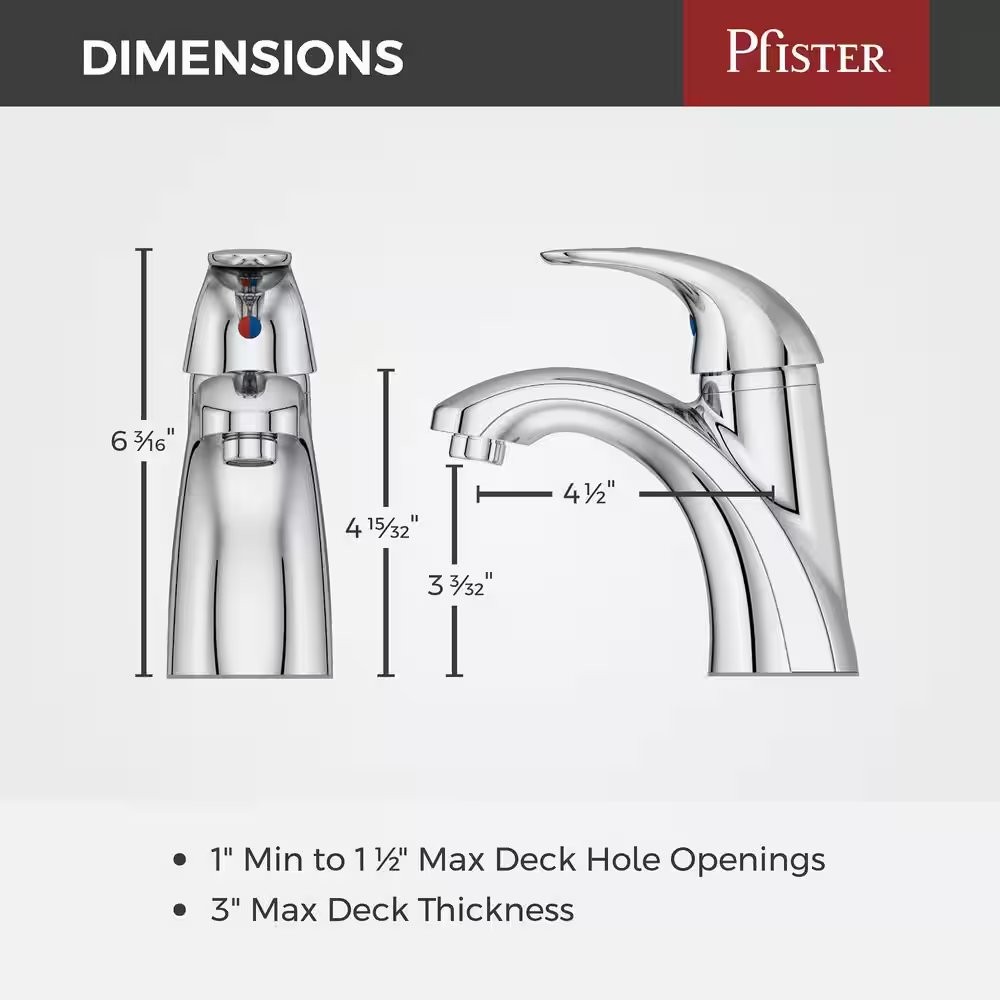 Pfister Parisa 4 in. Centerset Single-Handle Bathroom Faucet in Polished Chrome