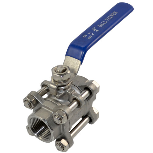 1/2″ – 1″ 3 Piece Full Port Ball Valve NPT Threaded Stainless Steel 316 US STOCK