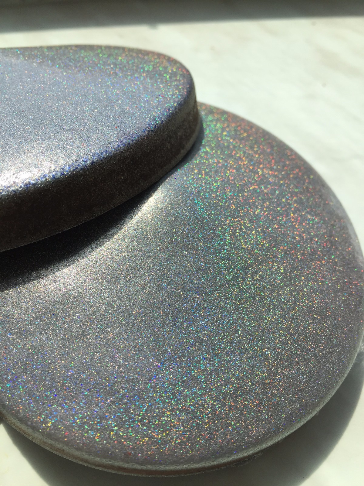 Semi-gloss SPARKLE HOLOGRAPHIC SILVER powder coat paint 1Lb / 450 g