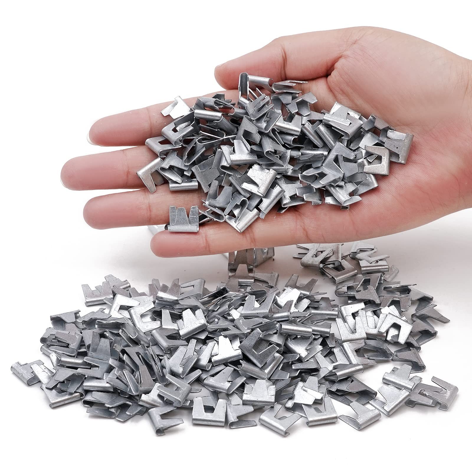 900pcs Rabbit Chicken Wire Cage Clips with Fence Pliers Hog Rings Yellow