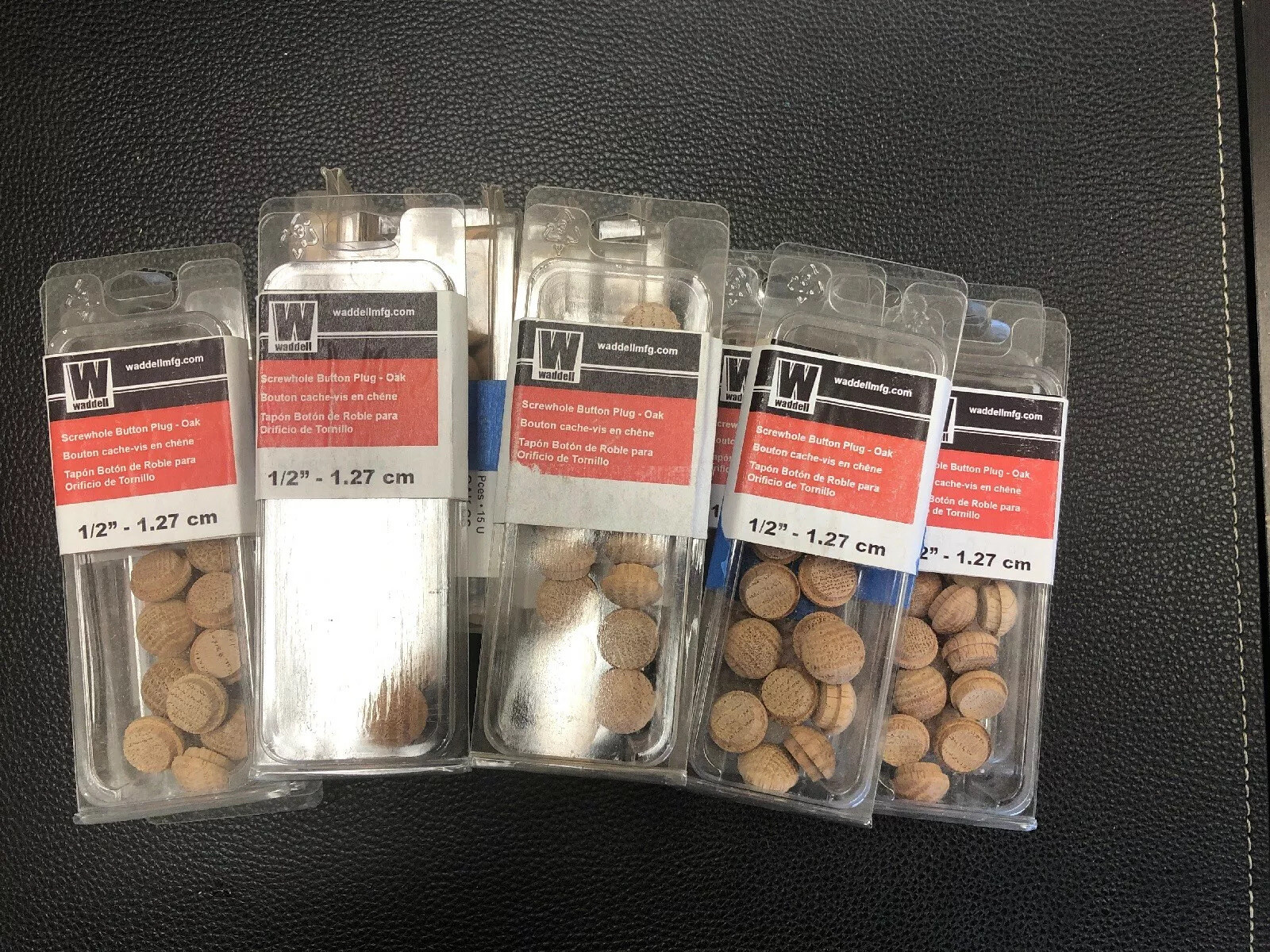 Lot Of 15 Boxes (225pcs) Of Plug Screwhole Btn 1/2in Oak,No 8400.50 ,Waddell Mfg