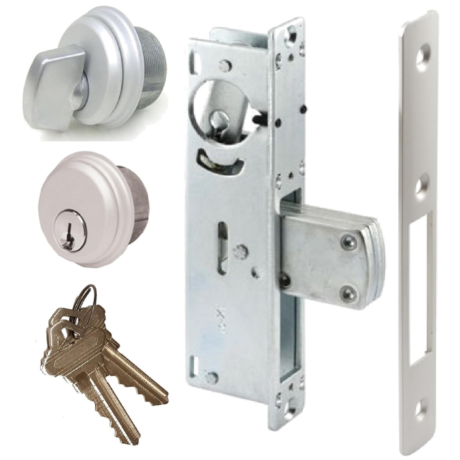 Storefront Door Deadbolt Lock, Cylinder Turnknob, Silver
