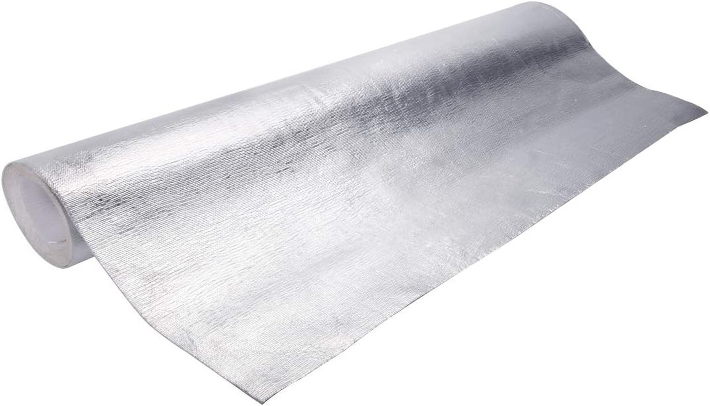 Aluminized Heat Shield Thermal Barrier Adhesive Backed Heat Blanket (12” X 24”