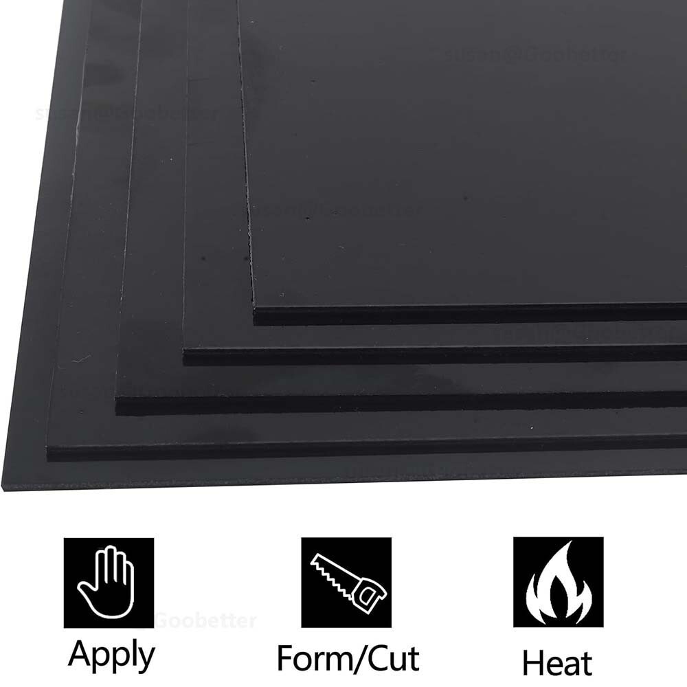 ABS Flat Black White Engineering Plastic Sheet 1mm – 40mm Thick Various Lengths