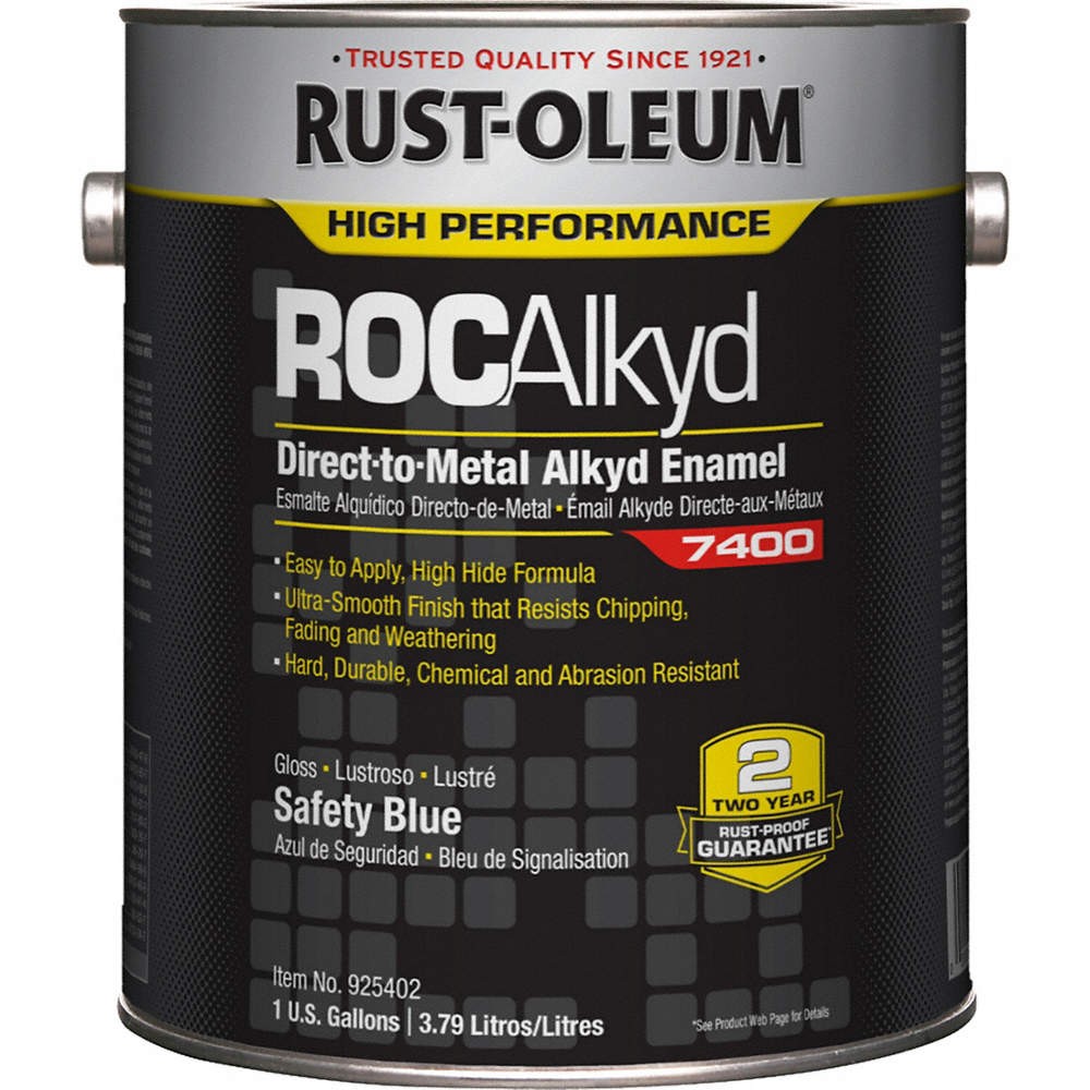 RUST-OLEUM 925402 7400 Alkyd Enamel,Safety Blue,1 gal. 5A268