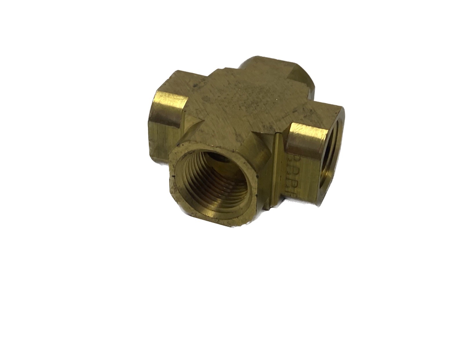 NOS Parker 3/8” x 3/8” x 3/8” x 3/8″ FNPT Brass Cross Pipe Fittings 2205P-6