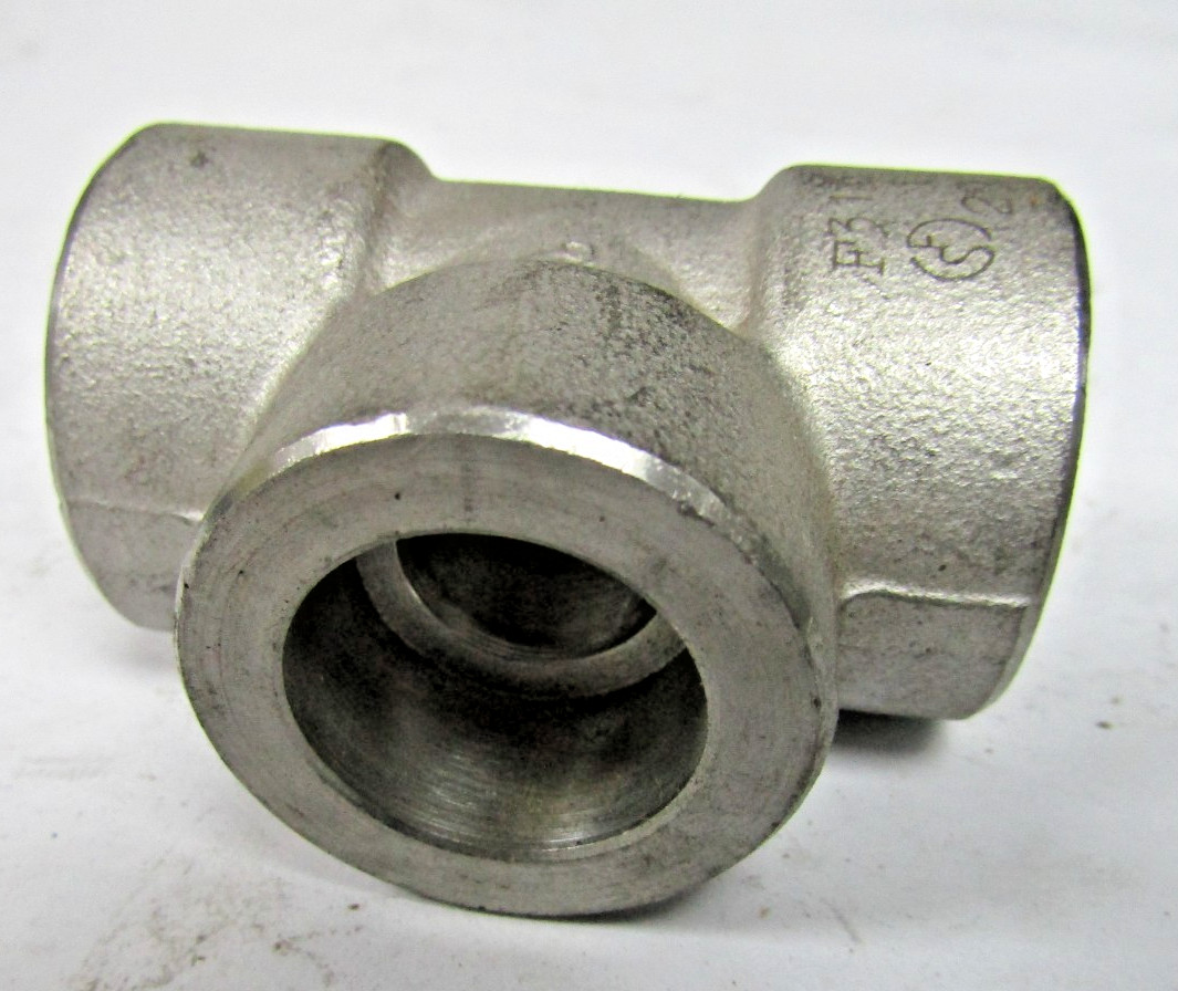 ✌️NEW TEE 1/2″ SOCKET WELD ENDS 316 STAINLESS PIPE FITTING 3000 POUND 29180