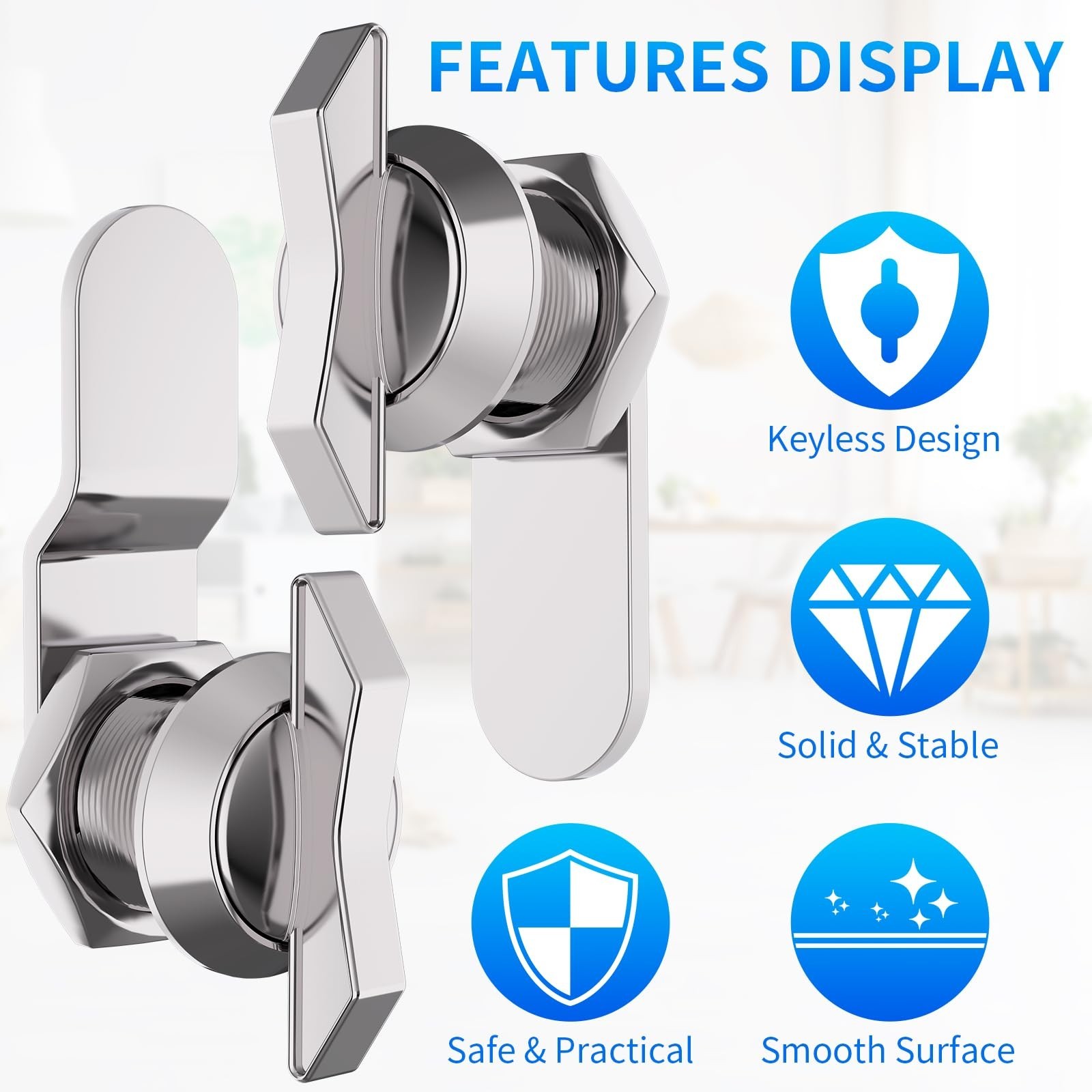 BEBOBLY 5/8 Inch Thumb Operated Offset Cam Lock, 5Pcs Keyless Compartment for…
