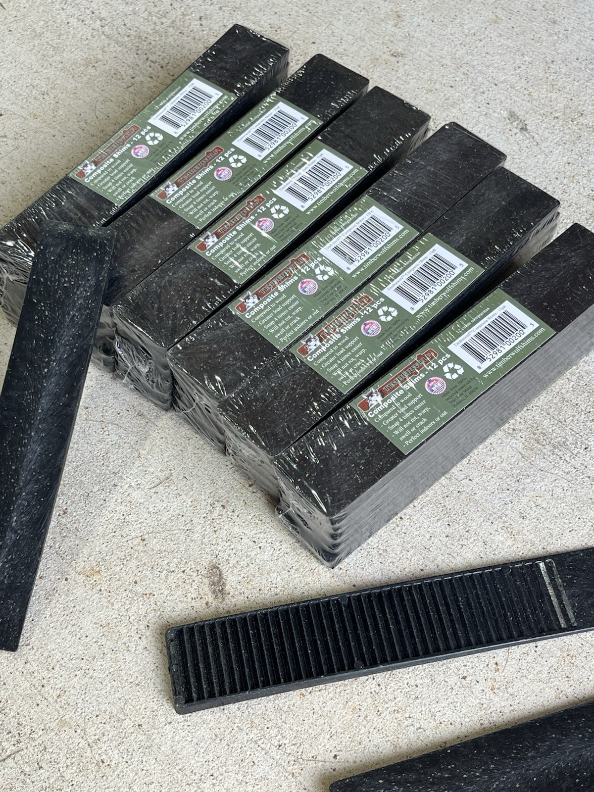 Timber Wolf Composite Shims – 72 Total (6 Packs of 12) – Heavy-Duty, Waterproof